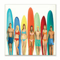 Stupell Industries Surf And Boards Figures Beach Painting Unframed Art Print Wall Art, 12x12, by Third and Wall