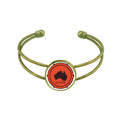 Australia Flavor Map Emblem Illustration Bracelet Bangle Retro Open Cuff Jewelry