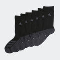 Adidas Kid's Cushioned Angle Stripe Crew Socks, 6-Pairs, Black, Medium