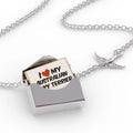 Locket Necklace I Love my Australian Silky Terrier Dog from Australia in a silver Envelope Neonblond