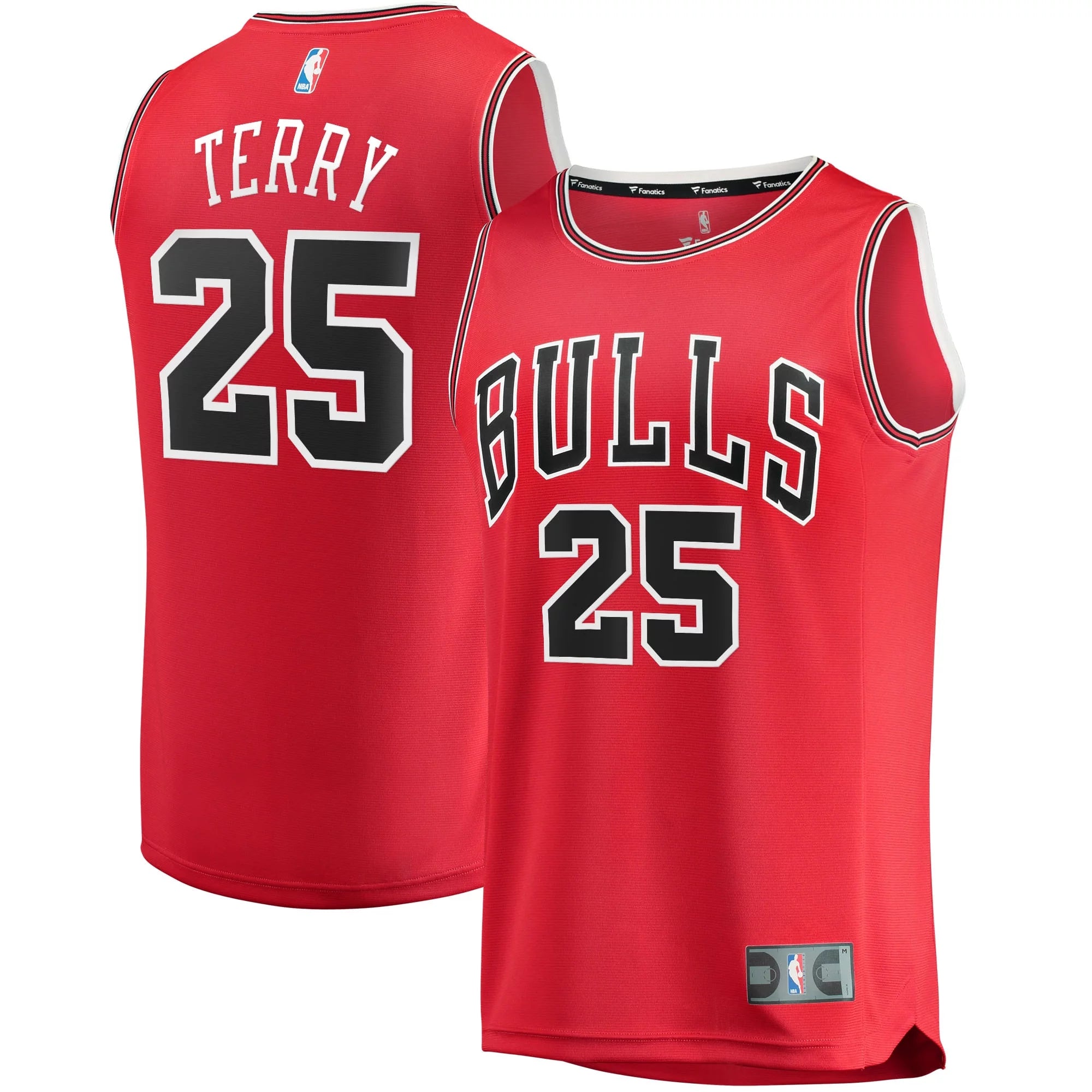 Men's Fanatics Branded Dalen Terry Red Chicago Bulls Fast Break Replica Player Jersey - Icon Edition