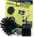 2 Piece Mini Size Long Bristle Black Ultra Stiff Rotary Cleaning Drillbrushes used for Cleaning BBQ Grills, Furnaces, Baked-on Food, and Industrial Applications