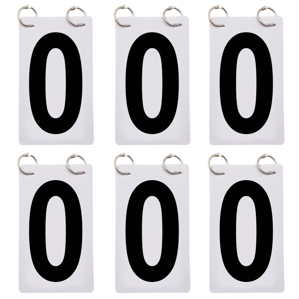 GOGO 6 Sets Black Score Reporter, 3-1/8 x 5-1/2 inches Number Flip Chart for Scoreboard 0-9