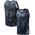 Men's Mitchell & Ness Alonzo Mourning Black Miami Heat Hardwood Classics 1996/97 Tie-Dye Swingman Jersey