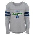 Outerstuff Minnesota Timberwolves NBA Girls Kids (4-6X) & Youth (7-16) Grey Long Sleeve Dolman Tee