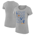 Women's G-III 4Her by Carl Banks Heather Gray New York Knicks Basketball Love Fitted T-Shirt