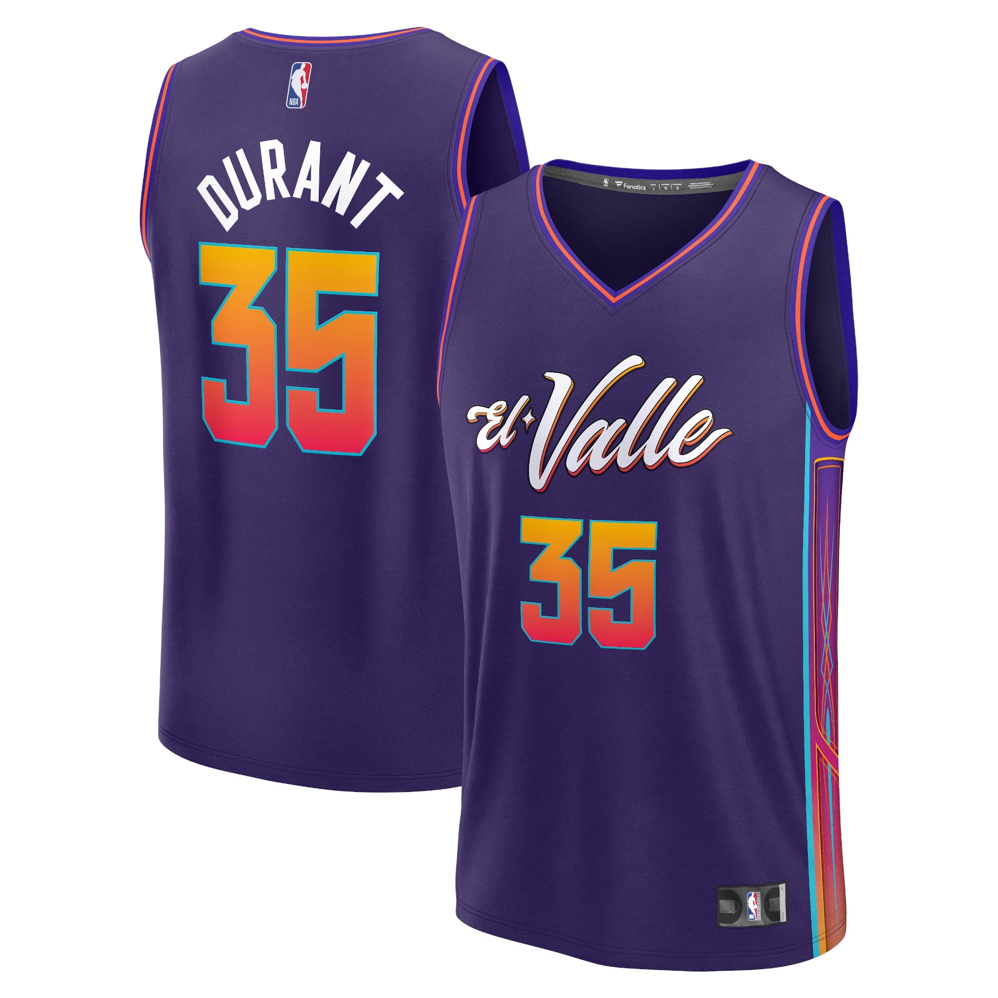 Men's Fanatics Branded Kevin Durant Purple Phoenix Suns Fast Break Jersey - City Edition