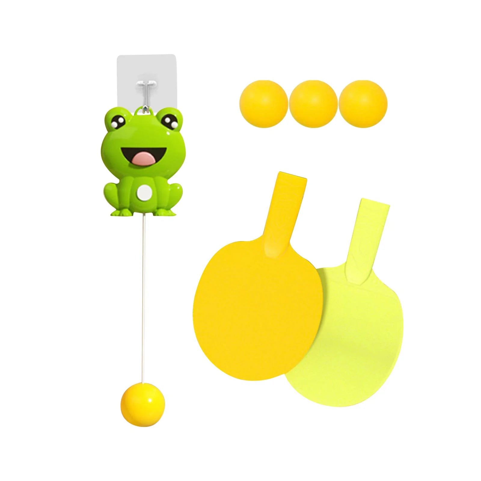 Table Tennis Training Set Tennis Trainer Trainer Parent Child Interaction Toy Exerciser Equipment Hanging Tool for Adult Frog Three Ball