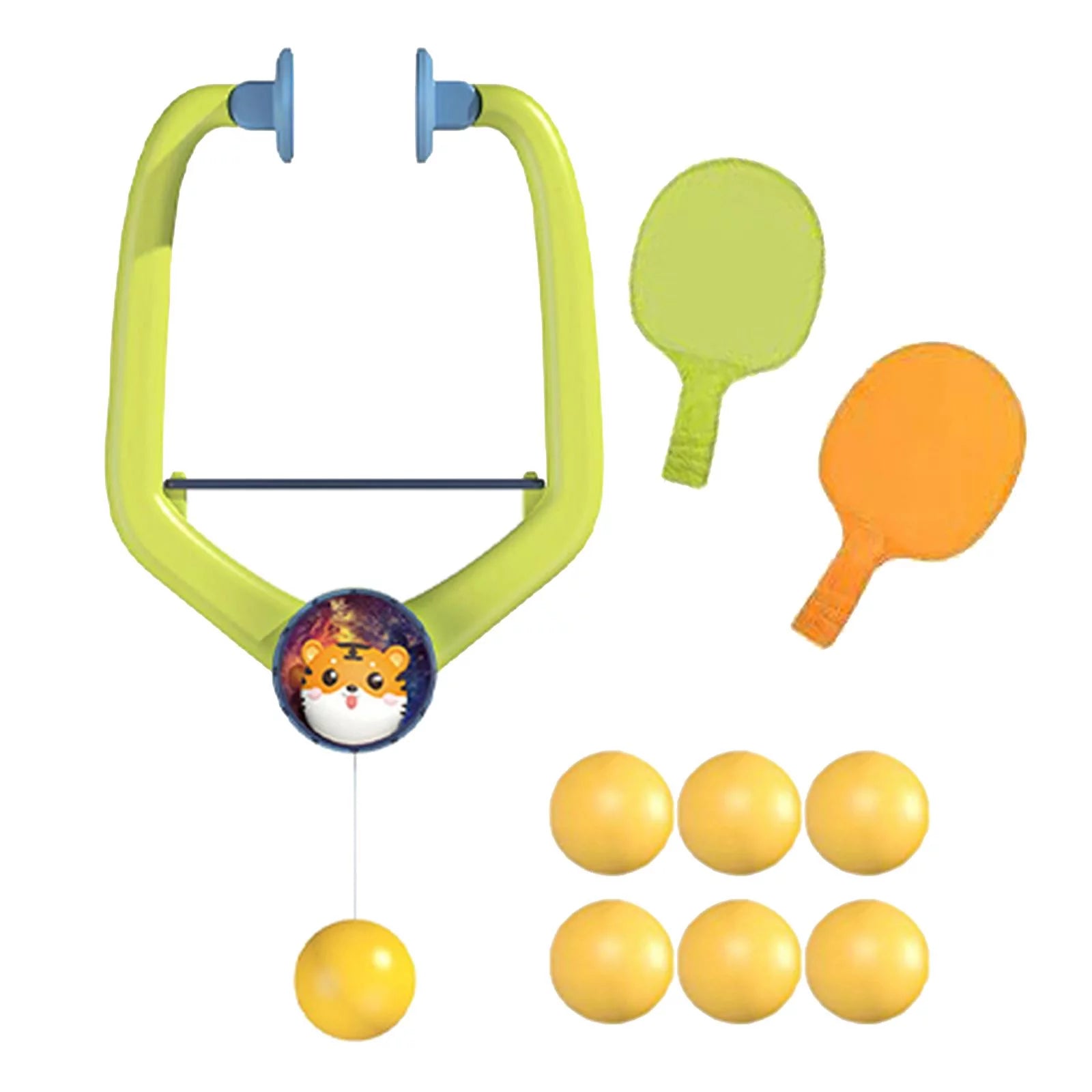 Children's Indoor Hanging Table Tennis Trainer Self Workout Set Professional Solid Rackets 6Balls