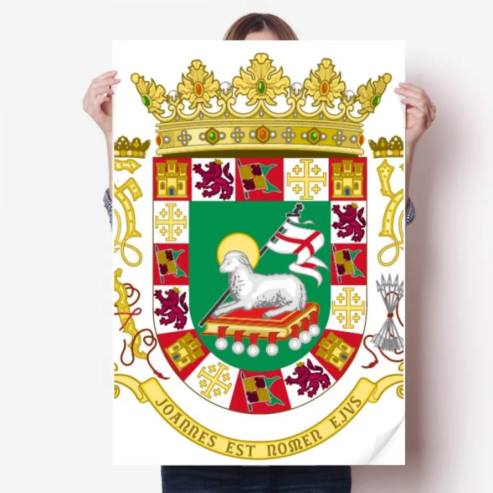 Puerto Rico National Emblem Sticker Decoration Poster Playbill Wallpaper Window Decal