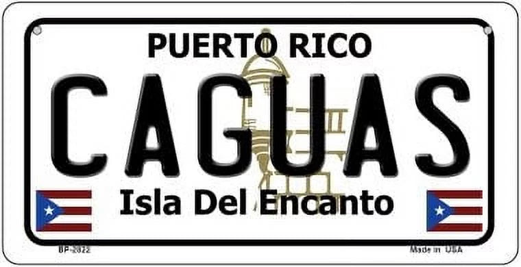 Smart Blonde BP-2822 3 x 6 in. Caguas Puerto Rico Novelty Metal Bicycle Plate