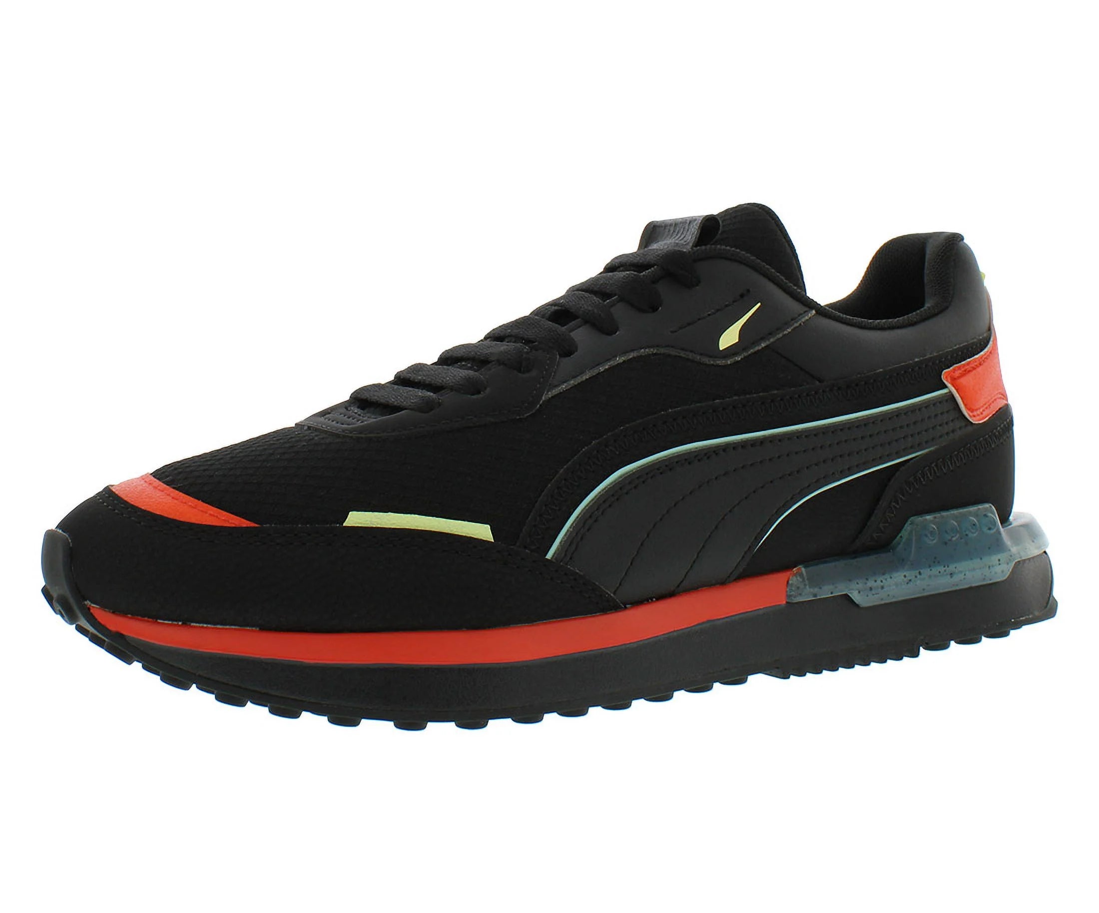 Puma City Rider FR Mens Shoes Size 14, Color: Puma Black/Eggshell Black/Blue Green