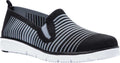 Women's Propet Travel Fit Slip On Sneaker Black/Grey Knit Mesh 9.5 2E