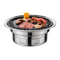 Leyfeng 13 Inch Korean BBQ Grill Multifunctional Charcoal Barbecue Grill Round Camping Grill Stove Tabletop Smoker Grill Grilled Net & Tray for Courtyard Picnic Beach BBQ
