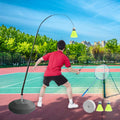 Professional Self Practice Trainer Aid Equipment 40 Elastic Rope Badminton Training Device for Simulator Playing, Children, Backyard, Beginner Stainless Steel Rod