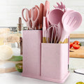 Silicone Cooking Utensils Set - Heat Resistant Kitchen Utensils, 19 Pieces Kitchen Utensil Set, Pink