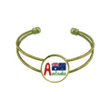 Australia National Flag Red Blue Pattern Bracelet Bangle Retro Open Cuff Jewelry