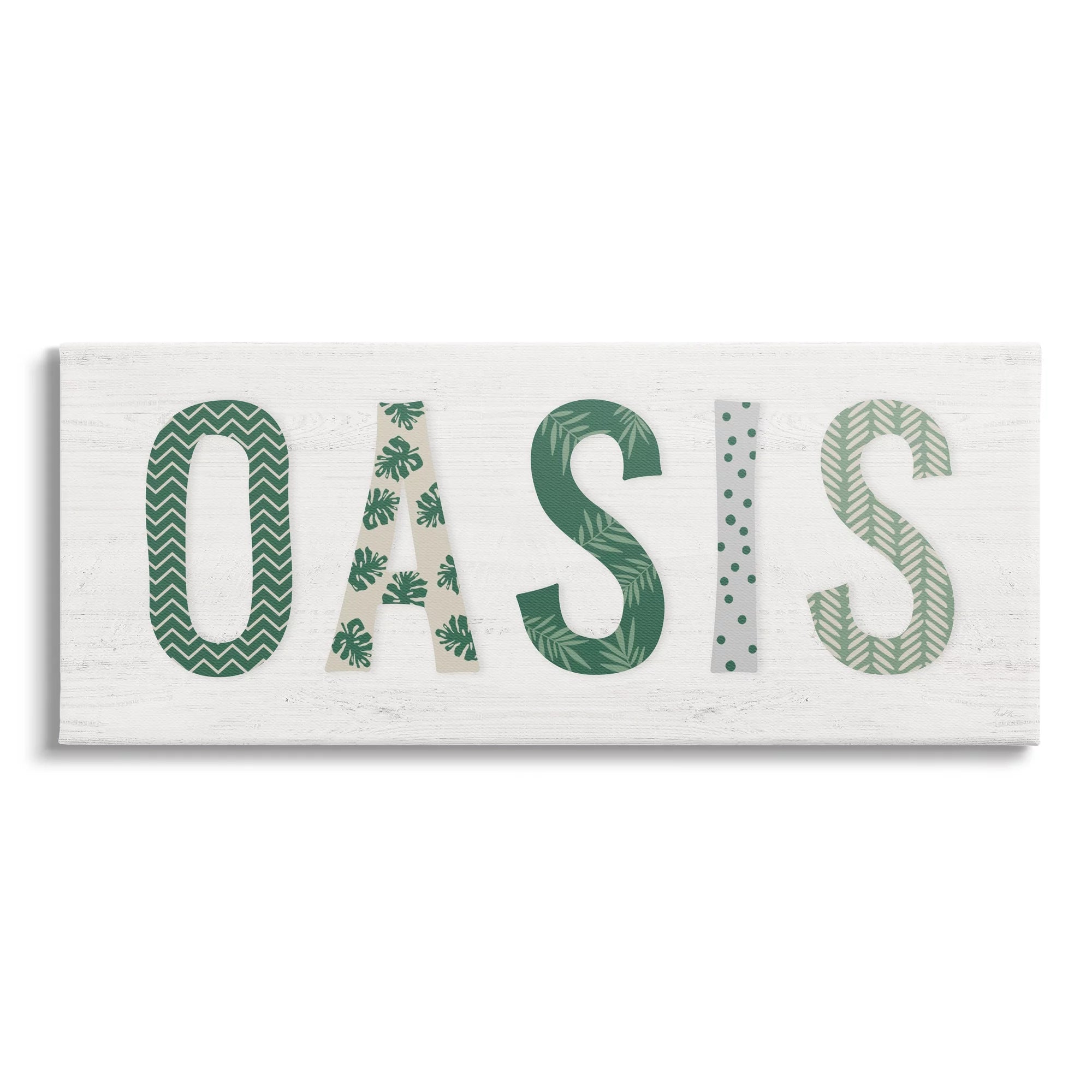 Stupell Industries Oasis Tropical Foliage Patterned Letter Relaxation Sign,24 x 10, Design by Natalie Carpentieri