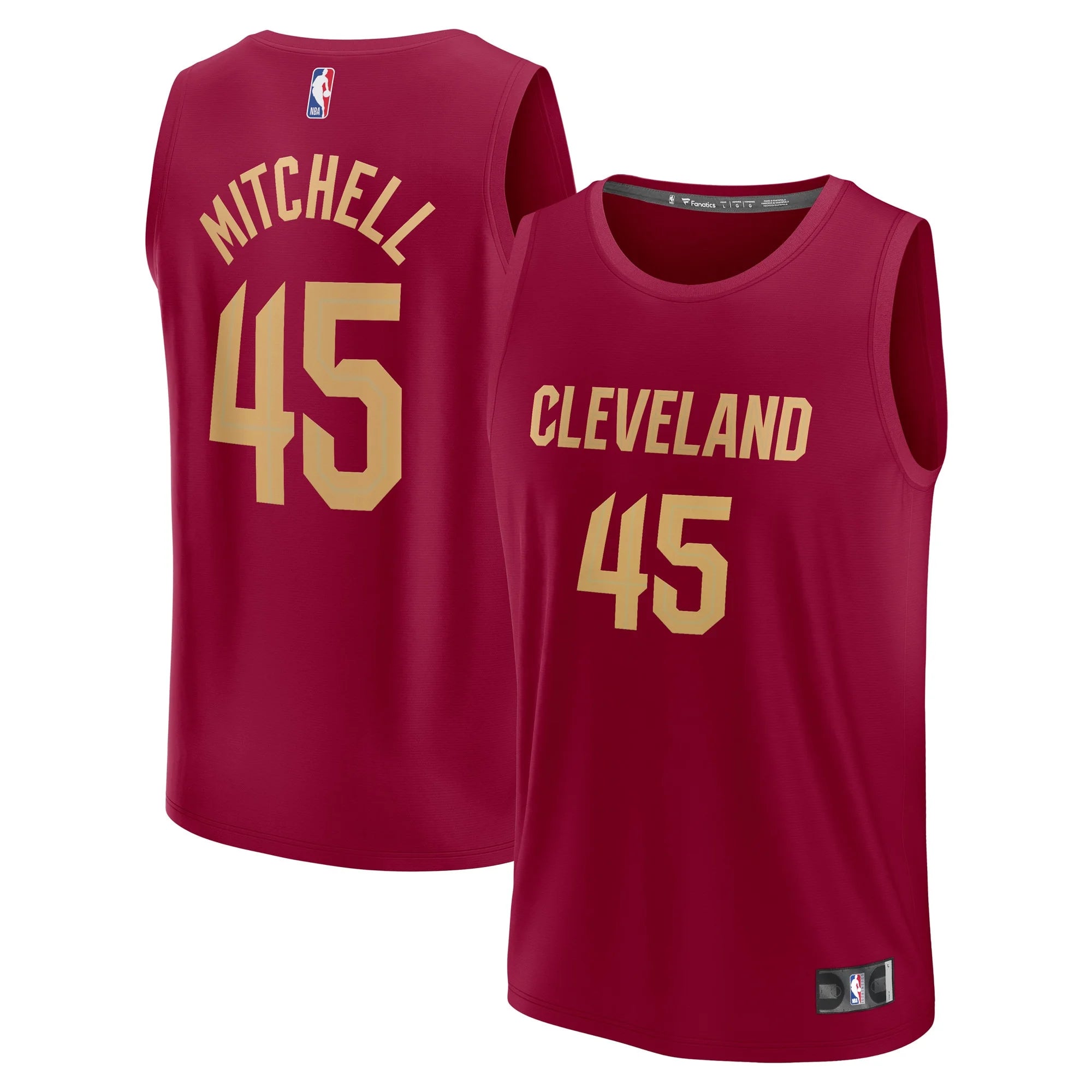 Men's Fanatics Branded Donovan Mitchell Wine Cleveland Cavaliers Fast Break Replica Jersey - Icon Edition