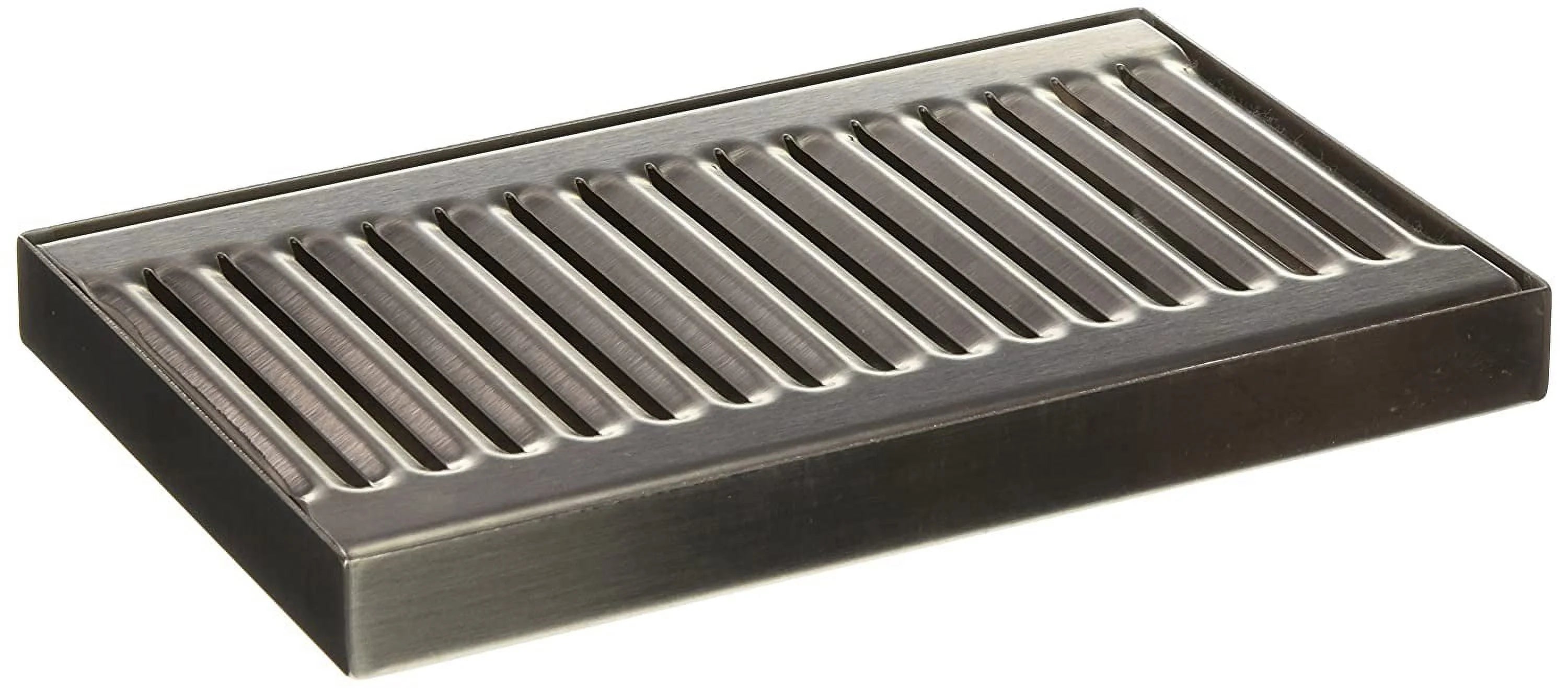 Surface Mount Drip Tray, No Drain, Stainless Steel, 4 Brushed Finish, 5 X 8 X 3/4, Silver