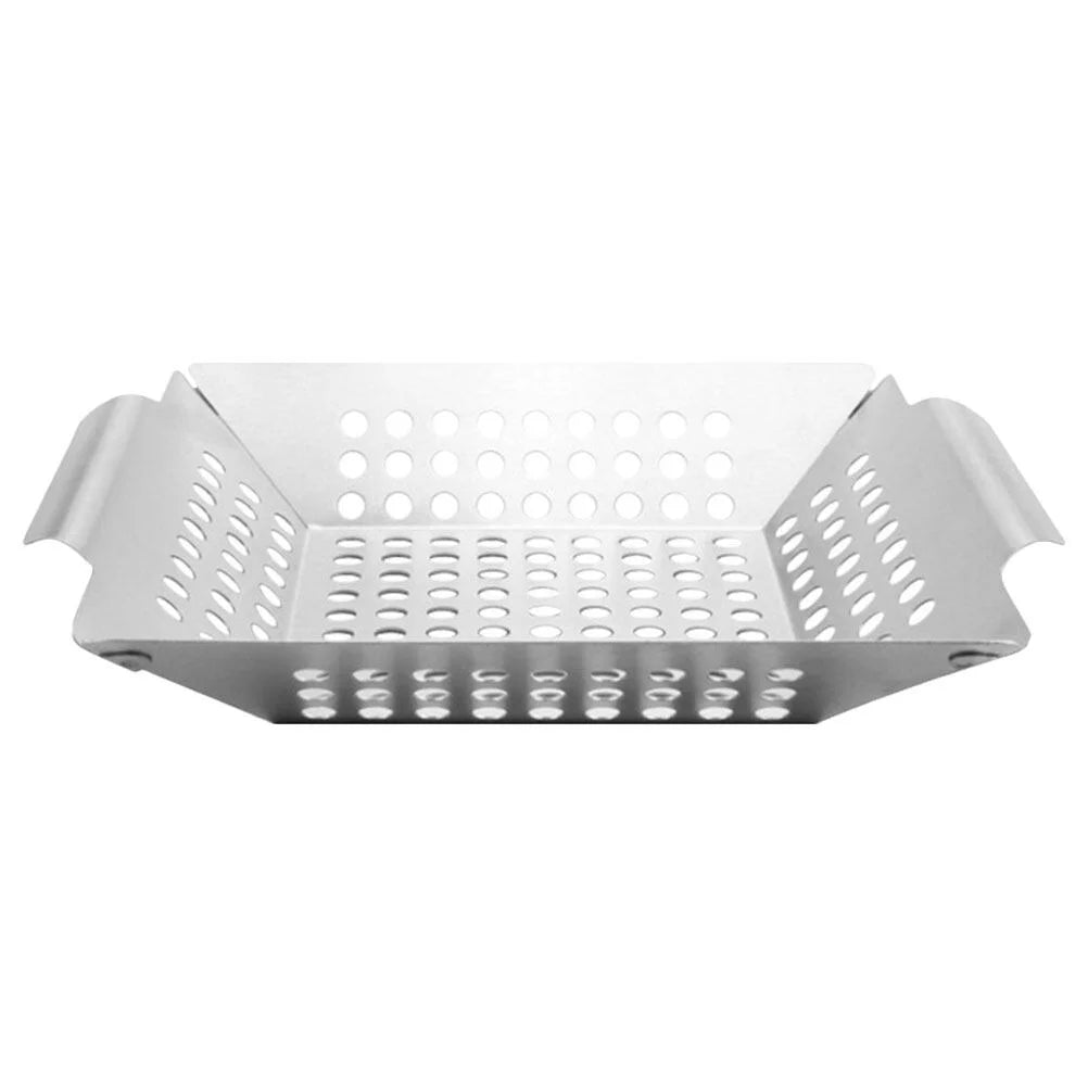 Jibingyi Camping Grill Tray Convenient Grill Topper Stainless Steel Bbq Pan Grill Basket Accessory