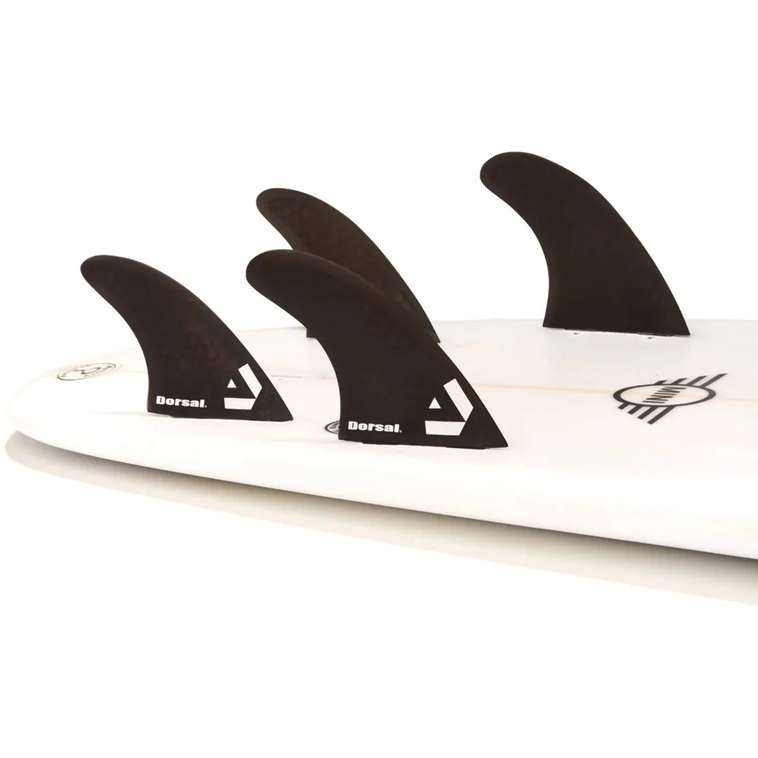 DORSAL Surfboard Fins Hexcore Quad Set (4) Honeycomb FCS Compatible Black