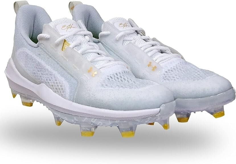 Under Armour Harper 6 Elite TPU 3024320-102 Men White Baseball Cleats 7.5 DSG448