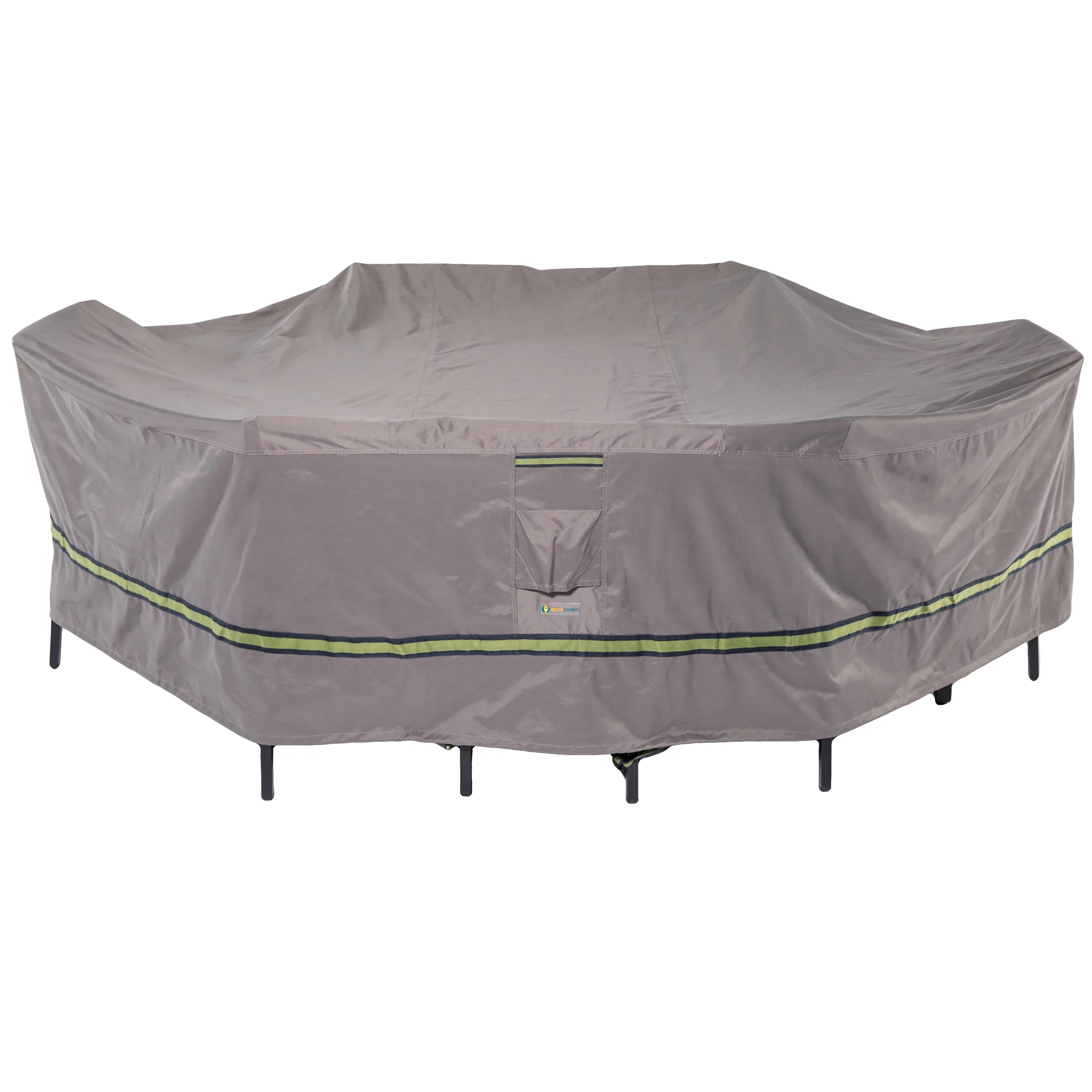 Duck Covers Soteria Waterproof 96 Inch Rectangular/Oval Patio Table with Chairs Cover