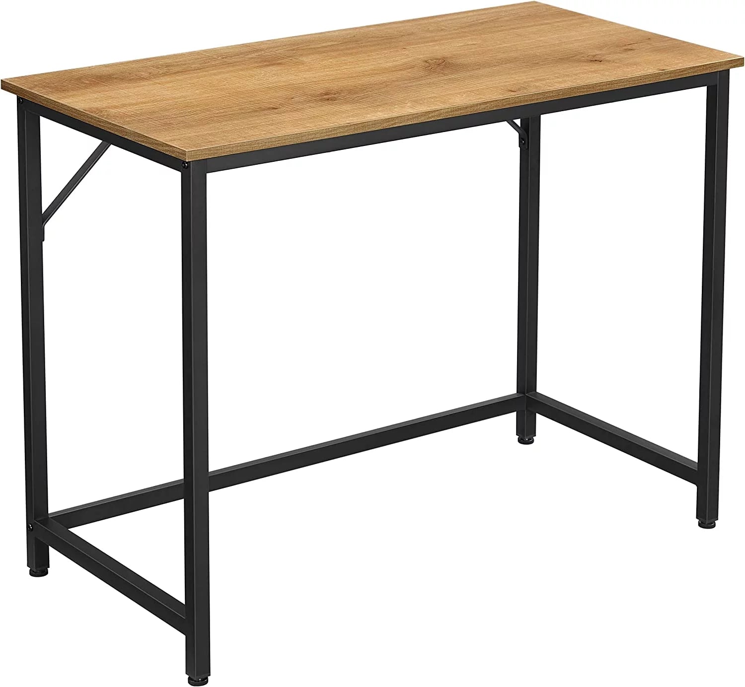 VASAGLE 39-Inch Computer Writing Desk Home Office Small Study Workstation Industrial Style PC Laptop Table Steel Frame 39.4in Honey Brown + Black