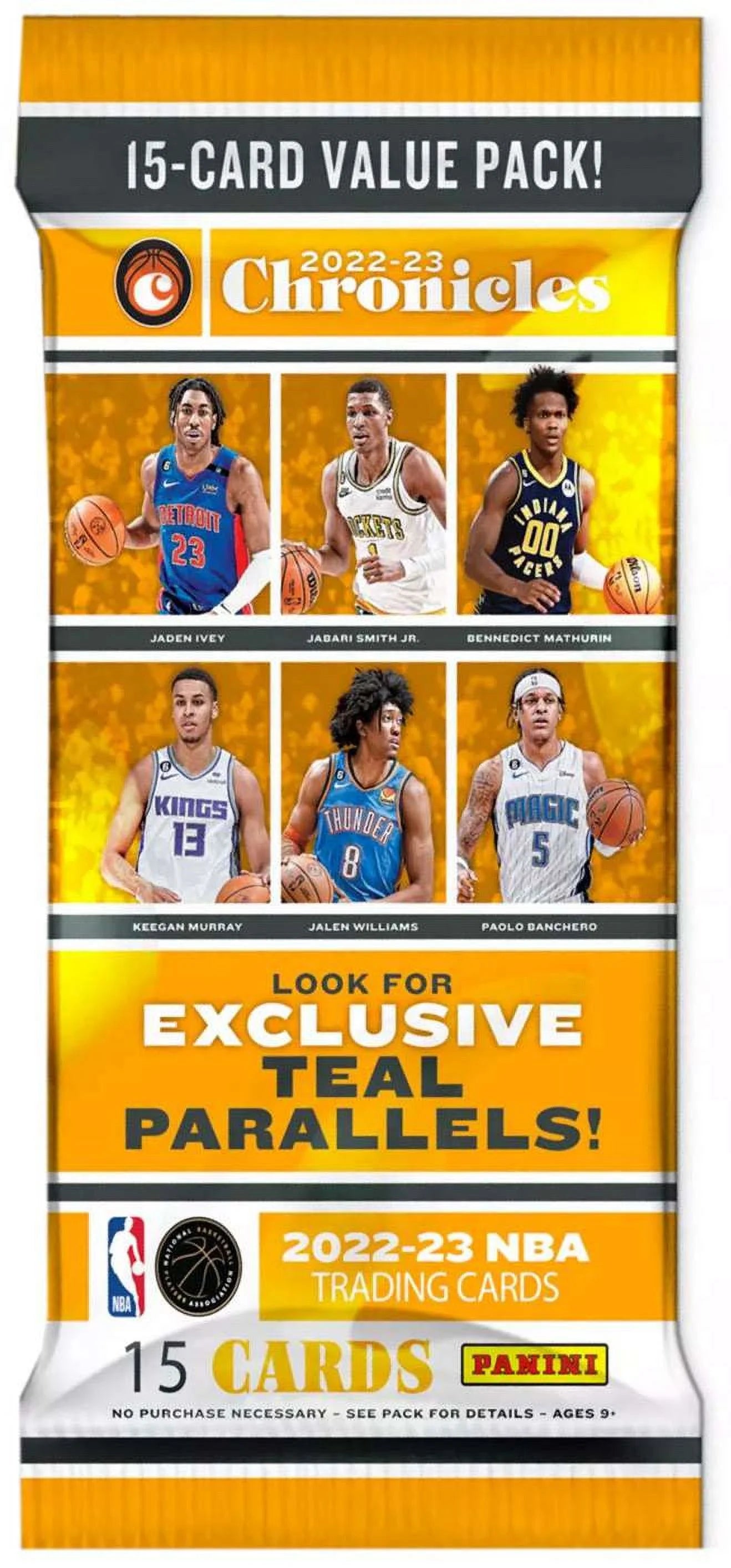 NBA Panini 2022-23 Chronicles Basketball Trading Card Fat Pack (15 Cards)