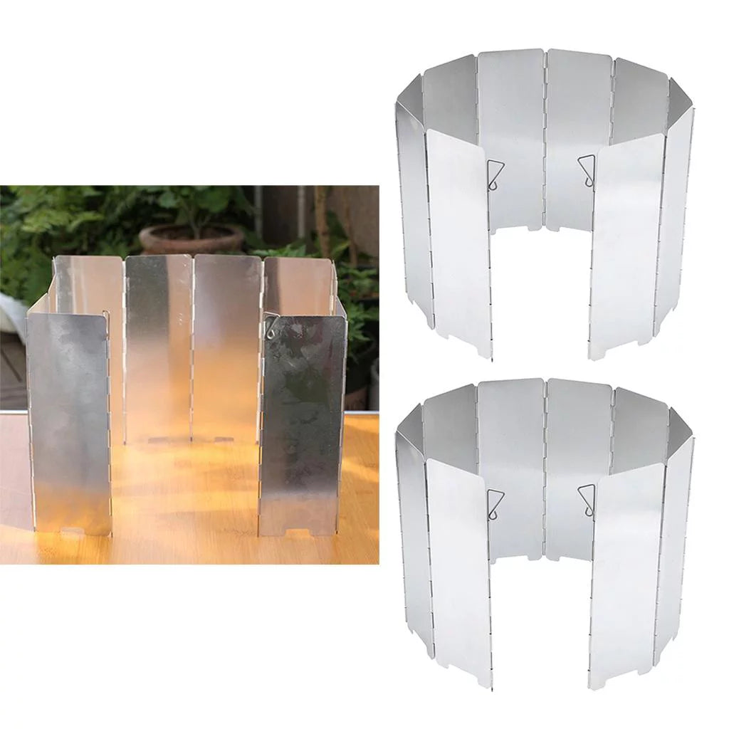 20X ALUMINUM ALLOY BBQ WIND SCREEN bivouac kitchen BURNER ACCESSORIES