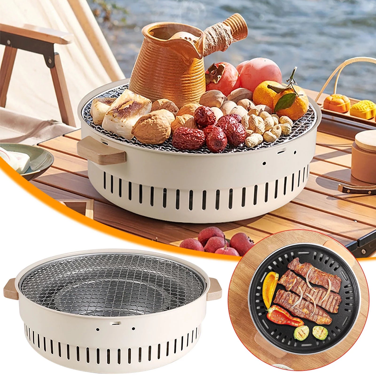 GBSELL Home Clearance Outdoor Camping Zibo Charcoal Barbecue Stove Household Small Multifunctional Barbecue Rack Heating Stove Gifts for Women Men Mom Dad