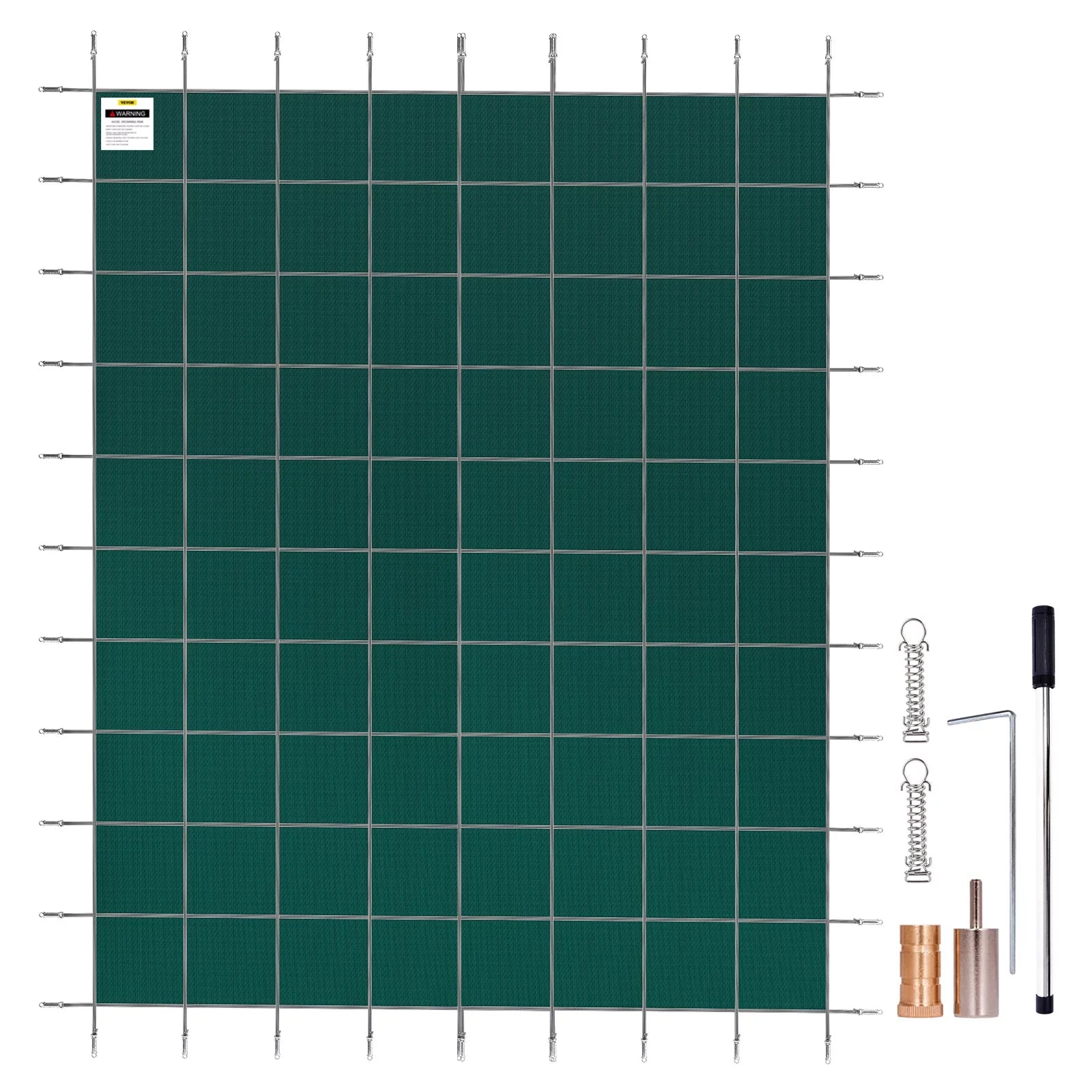 VEVOR Inground&nbsp;Pool Safety Cover, 20&nbsp;ft&nbsp;x 42 ft&nbsp;Rectangular Winter Pool Cover,&nbsp;Triple Stitched,Good Rain Permeability, Installation Hardware Included, Green