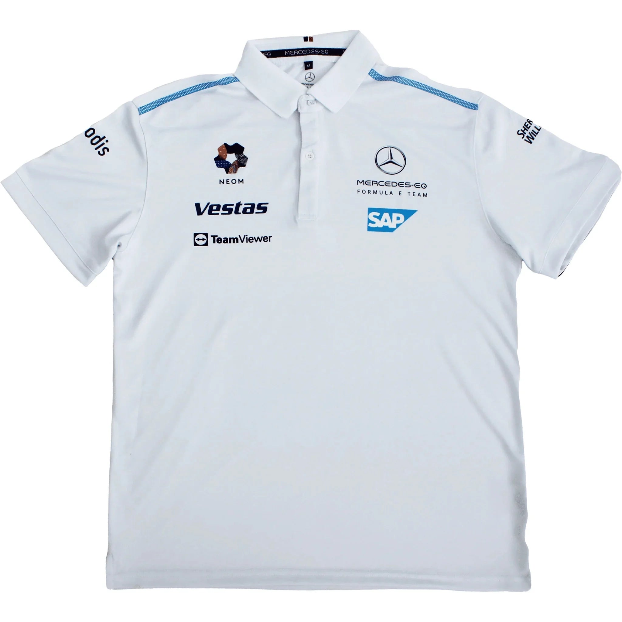 Mercedes Benz EQ Formula E S8 Men's Team Polo Shirt - Black-White