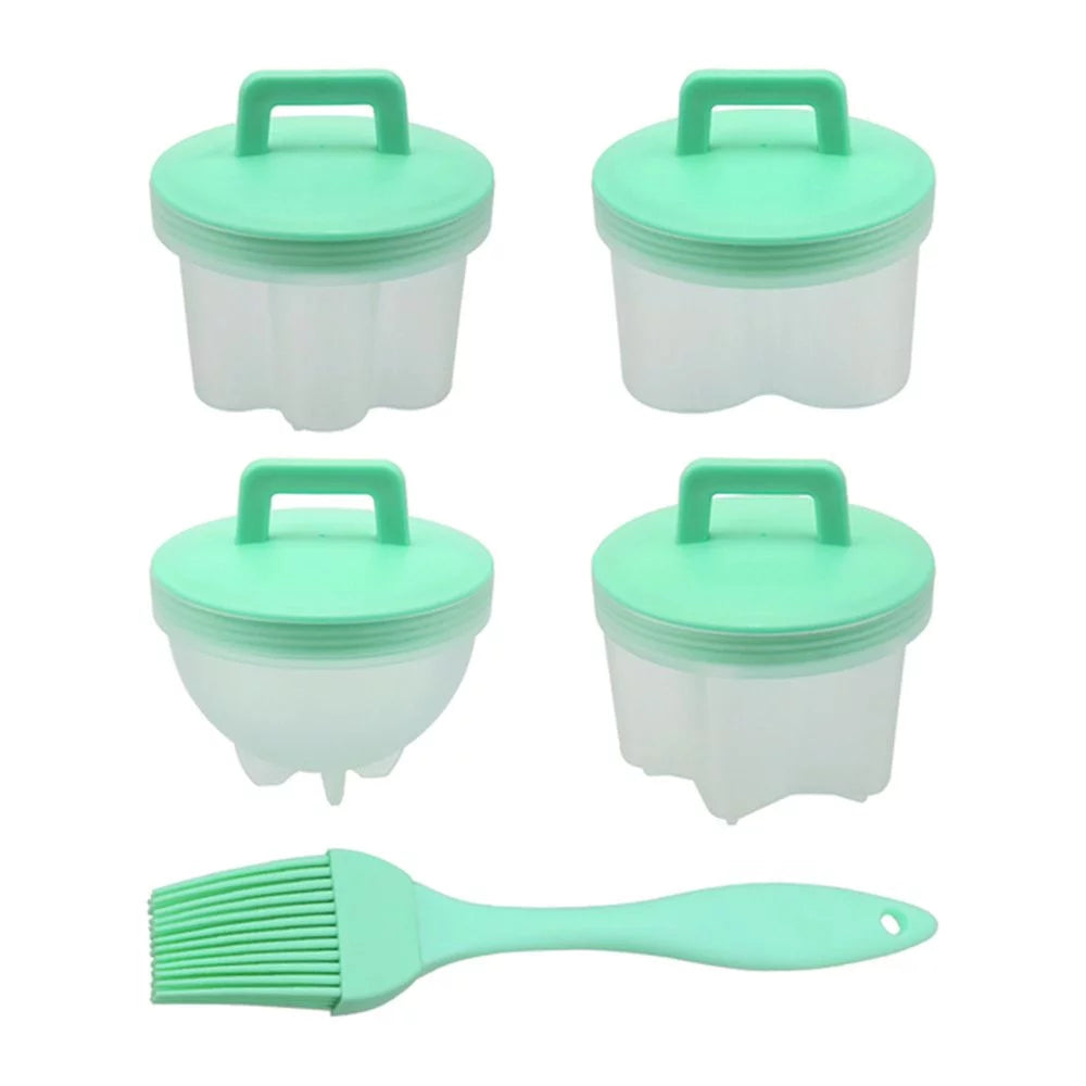 4Pcs/Set Cute Cookware Cooking Tools Kitchen Accessories Steamed Egg Mould Egg Boiler Eggise Cooker Breakfast Supplies GREEN