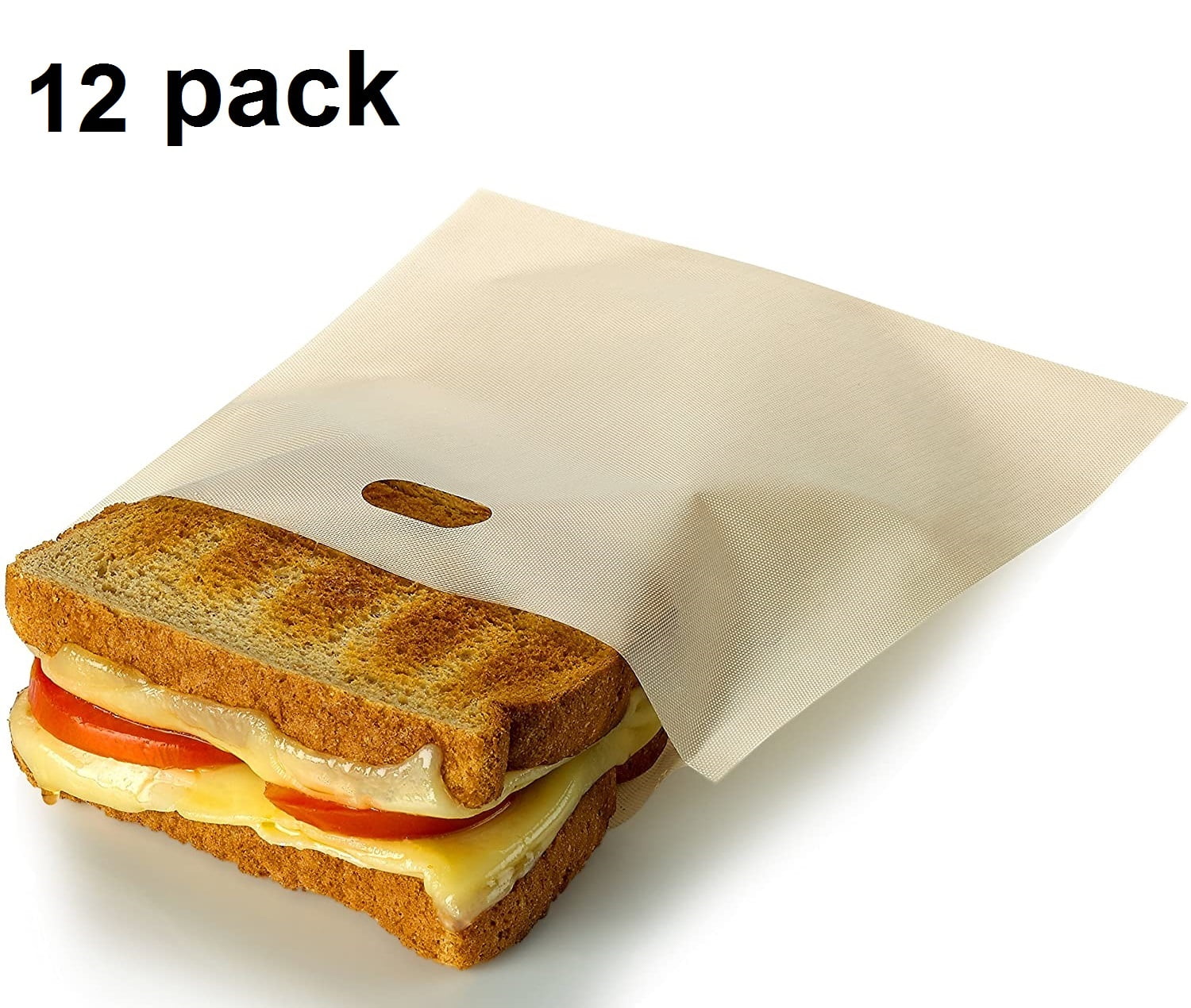 (12 Pack) RL Treats Non Stick Reusable Toaster Bags  for Sandwich and Grilling