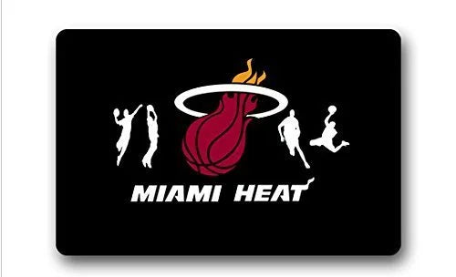 DEYOU Miami Heat Basketball Team Doormat Outdoor Indoor Floor Mats Non-Slip Bathroom Mats Size 23.6x15.7 Inch