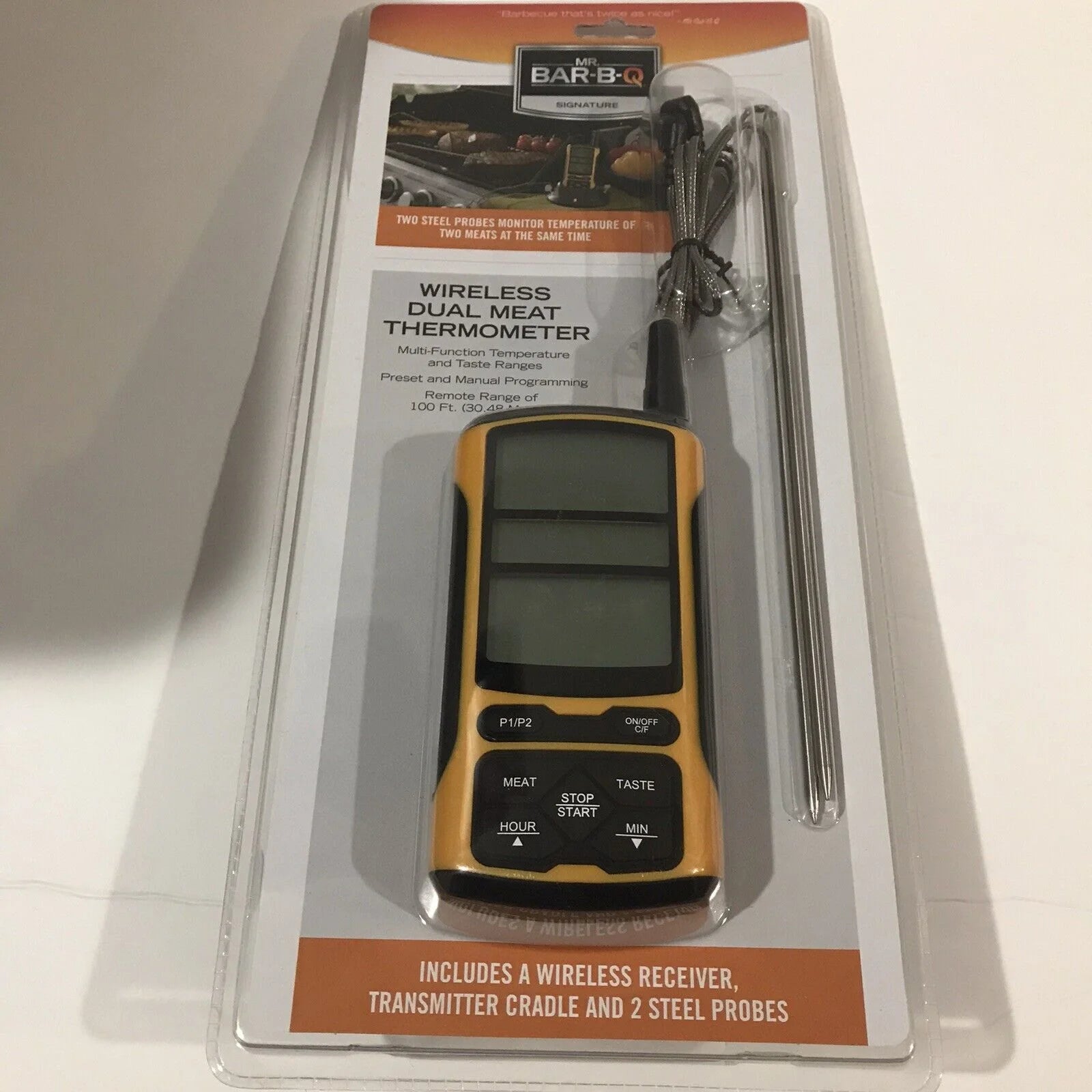 MR. BAR-B-Q Wireless Dual Meat Thermometer. Factory Sealed!
