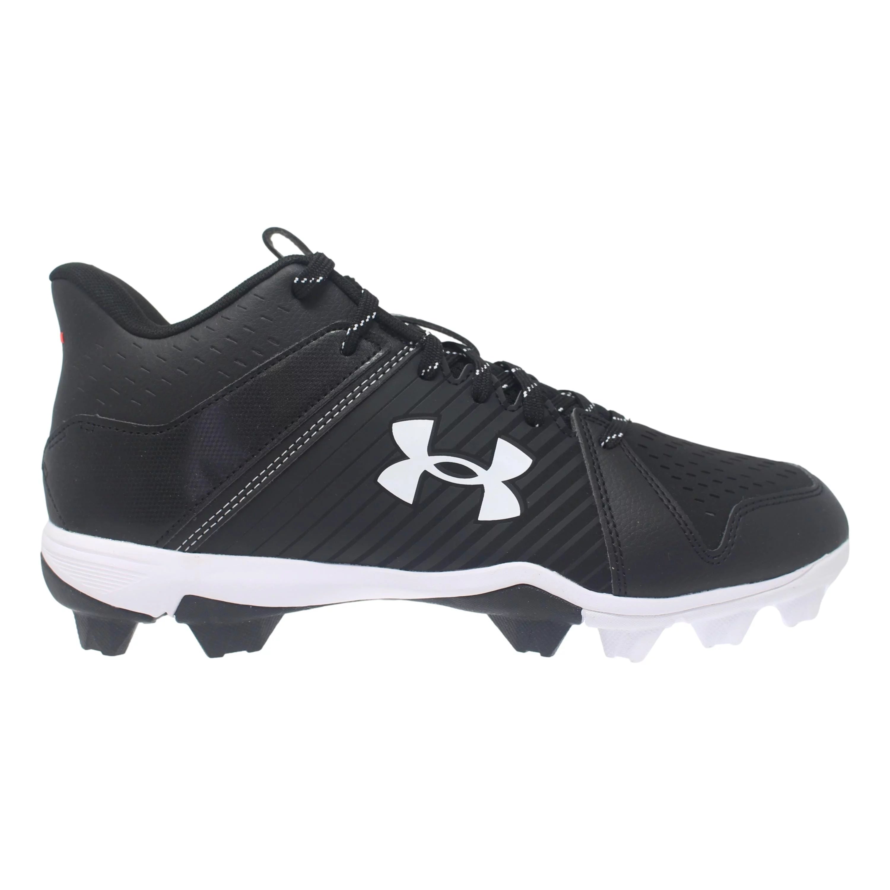 Under Armour Men's Leadoff Mid Rm Molded Baseball Cleats Black/White Medium 9 9 Medium US/Black|White