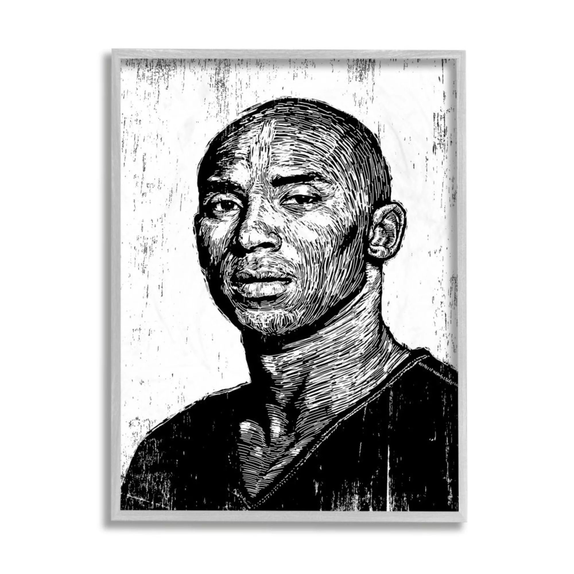Stupell Industries Kobe Bryant Basketball Icon Minimal Etched Portrait Design by Neil Shigley