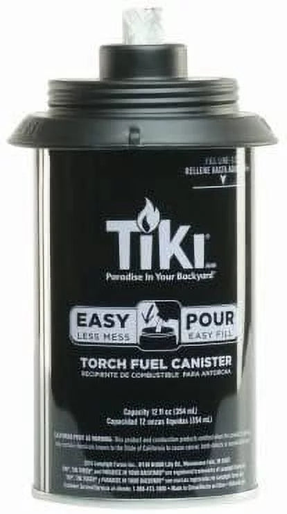 Tiki 1317054 Easy Pour Metal Replacement Torch Fuel Canisters w/Wick - Quantity 8