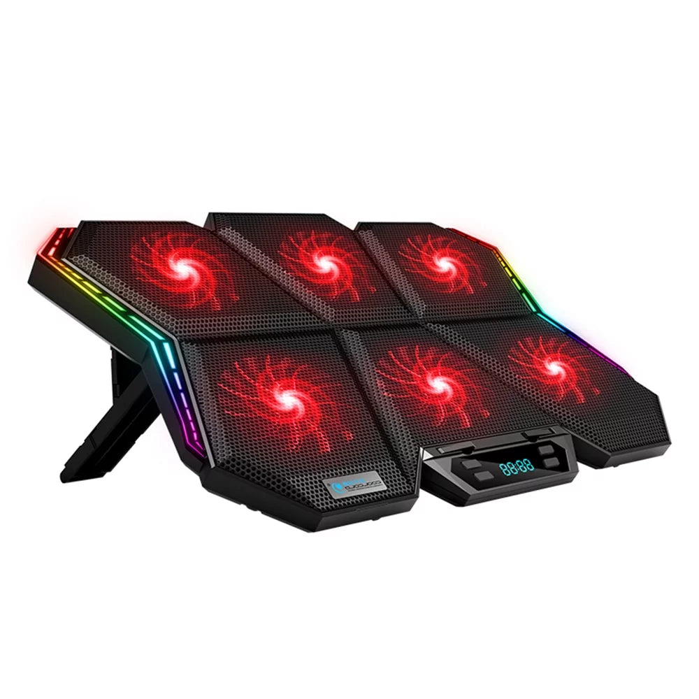COOLCOLD K40 RGB Laptop Cooler 6-fan Cooling Stand Mute Design with Adjustable Wind Speed Stand Height Colorful  Effect