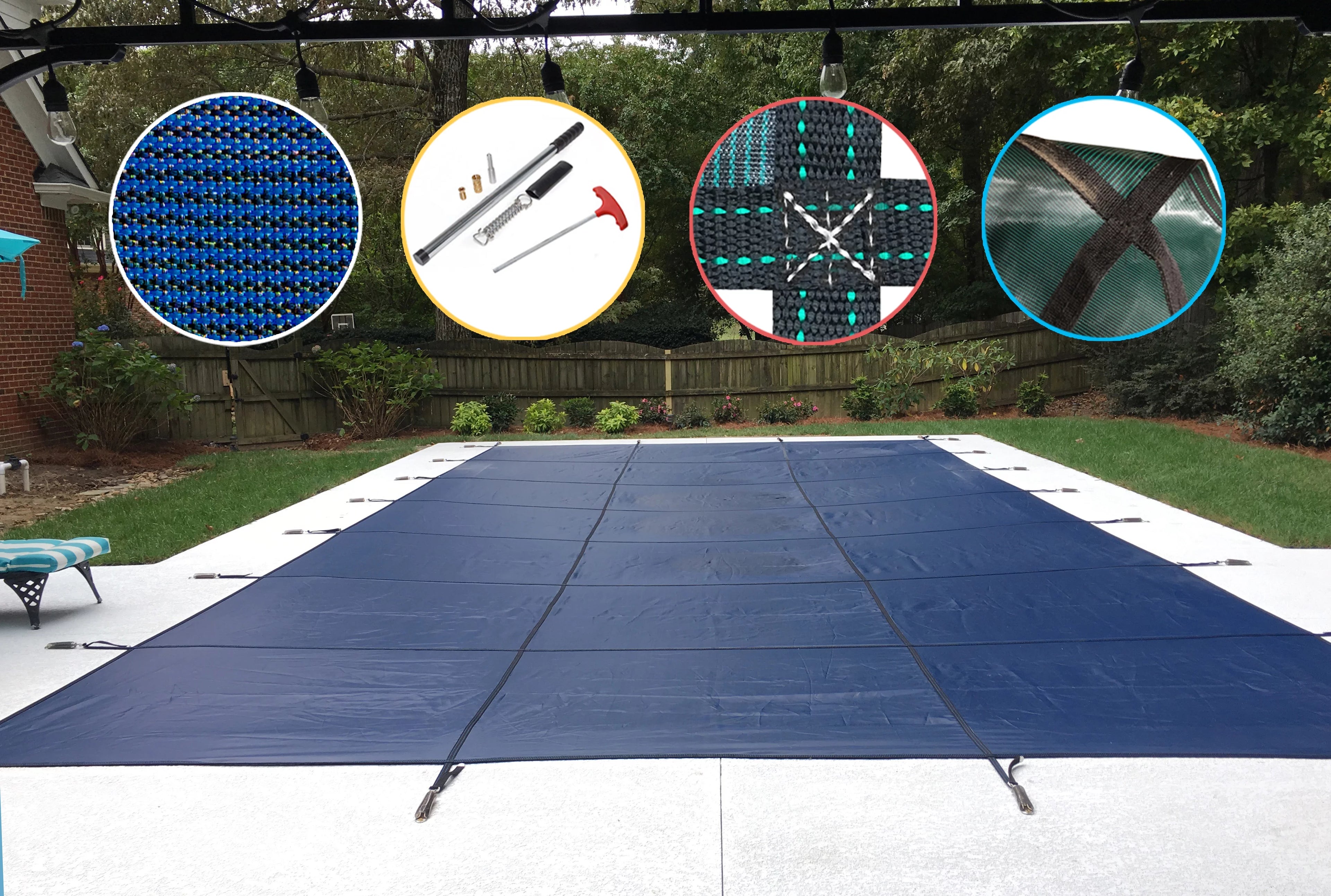 WaterWarden in-Ground Pool Safety Cover Fits 12¡¯ x 20¡¯ Rectangle Pool, UL Classified to ASTM F1346