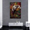 Kobe Bryant 24 King Kobe Graffiti, Biggie Smalls Crown- 24x16 Ready to Hang Canvas - Original Art by Memento
