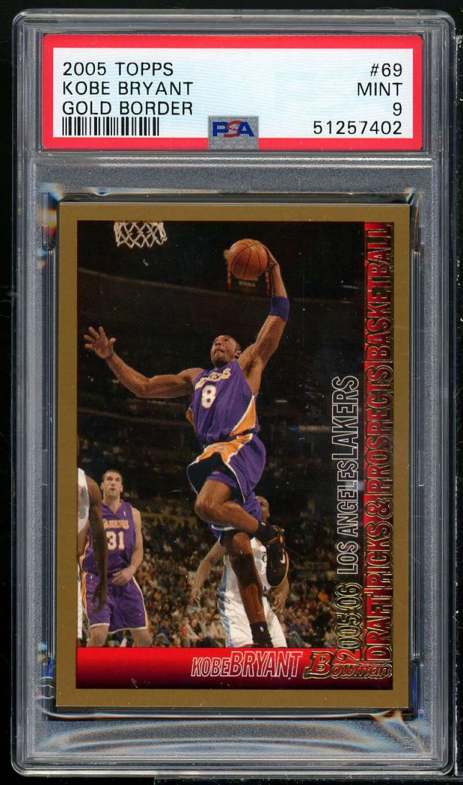 Kobe Bryant Card 2005-06 Bowman Gold #69 PSA 9