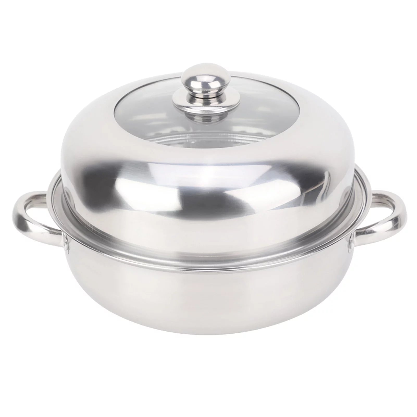 nobrands Steamer Pot 28CM Stainless Steel Single Layer Stockpot Hotpot Food Steamer Pot Cookware Household Cooking