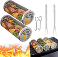 Grill Basket 2 PCS Rolling Grilling Baskets for Outdoor Grilling,Bbq Grill Grilling Basket Cylinder.Barbeque Stainless Steel Accessories for Fish, Shrimp, Meat, Vegetables, Fries Fathers day gifts