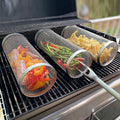 Heflashor 2023 Cylindrical Grill Basket, Stainless Steel BBQ Grilling Basket Fish Grill Basket for Meat,Vegetables, Chops,Outdoor Grill Accessories Gifts for Men