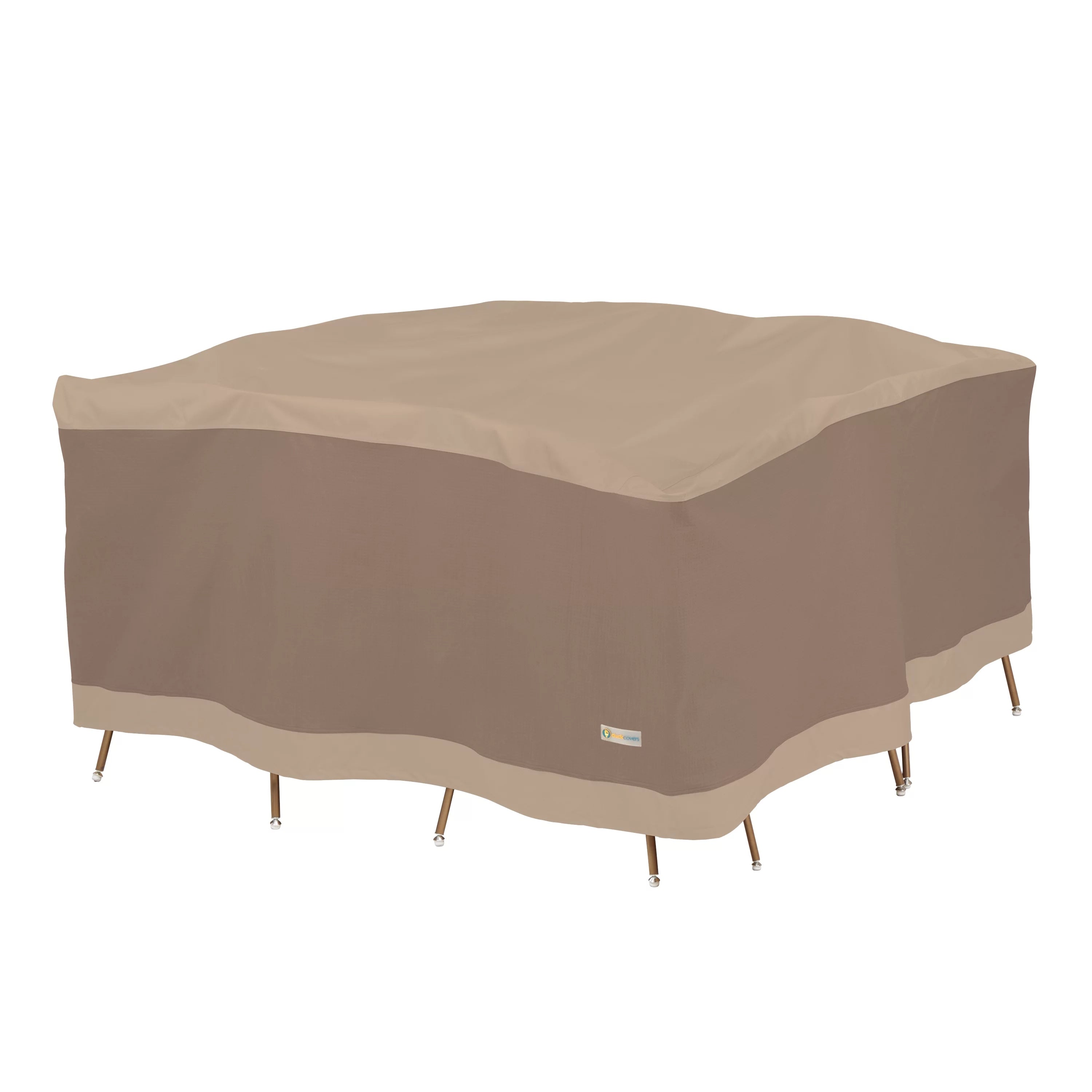 Duck Covers Elegant Waterproof 76 Inch Square Patio Table & Chair Set Cover