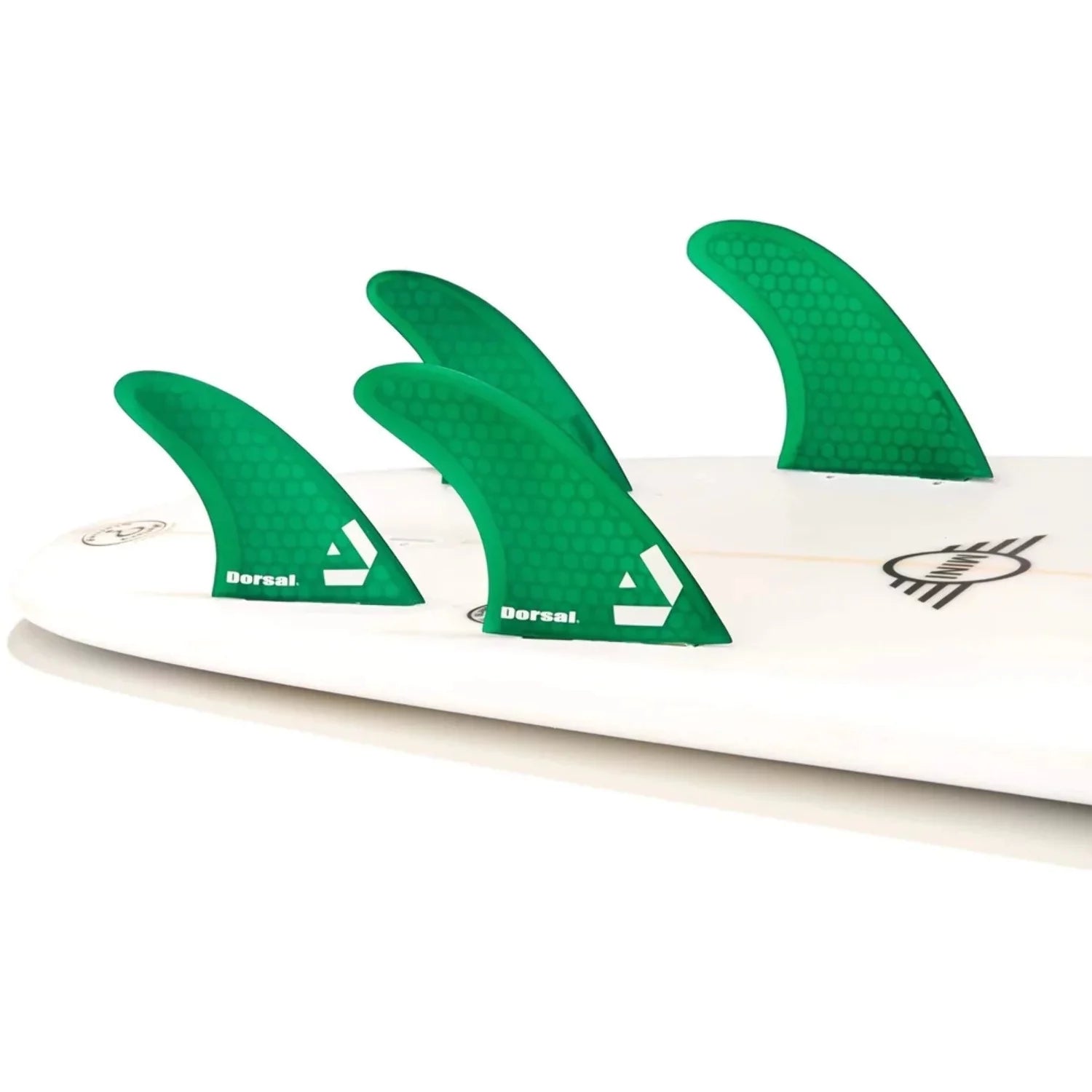 DORSAL Surfboard Fins Hexcore Quad Set (4) Honeycomb FCS Compatible Green
